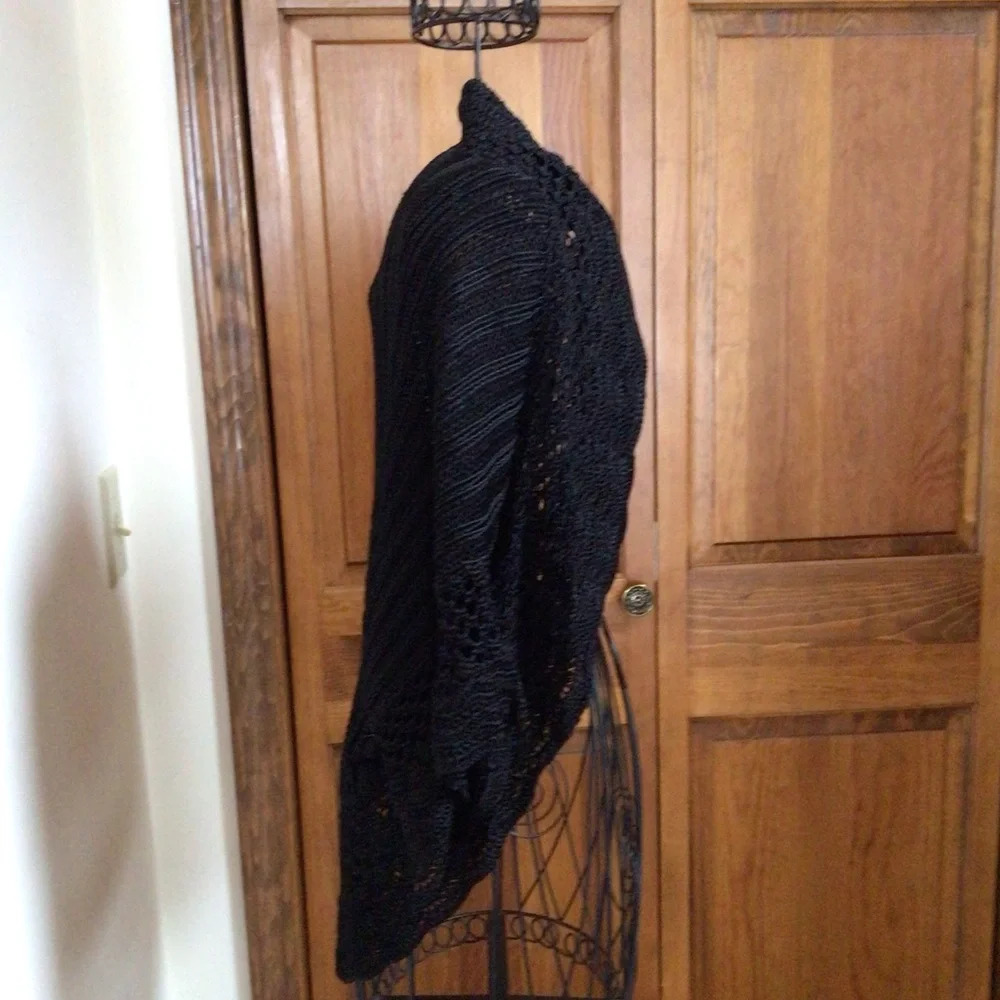 Lafayette 148 New York Viscose Knit Shrug, Black, Small - Picture 1 of 8